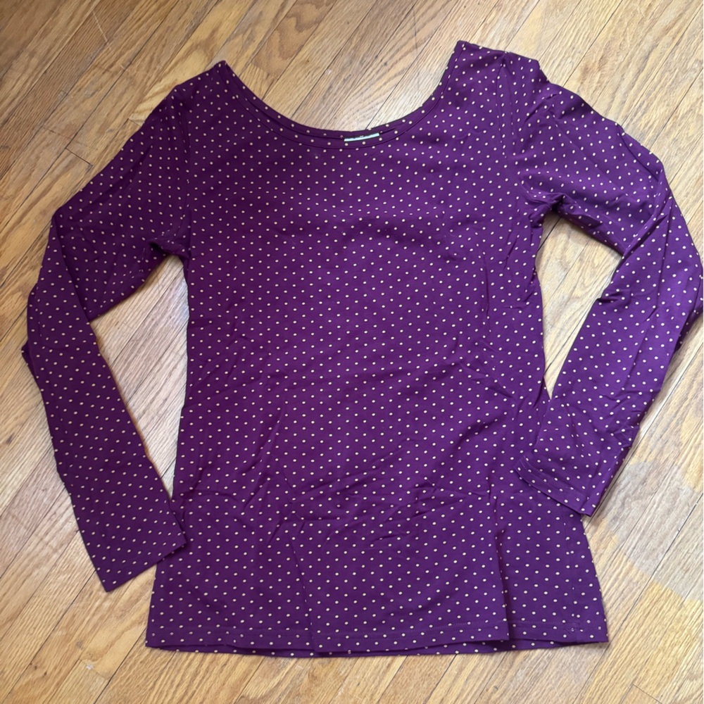 Matilda Jane Plum Long Sleeve Top with Dots